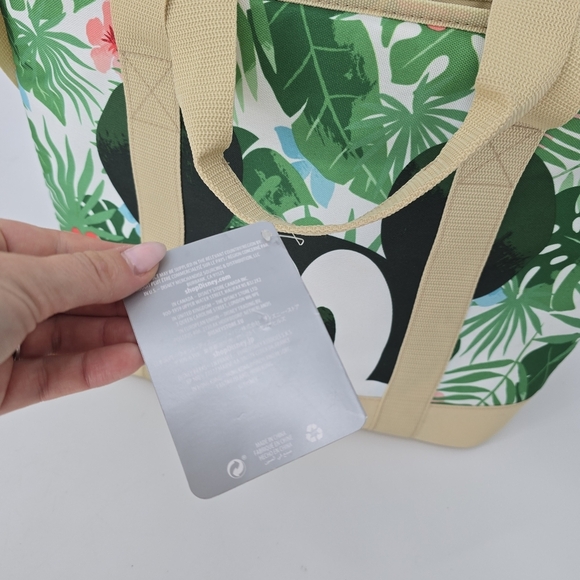 New Disney Store Mickey & Minnie Mouse Tropical insulated Tote Bag Cooler New - Picture 6 of 8